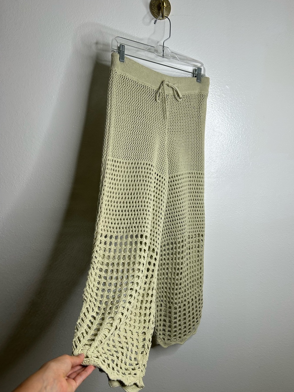 Free People 'Fre-est' 100% Cotton Knit Crochet Balloon Leg Neutral Pant